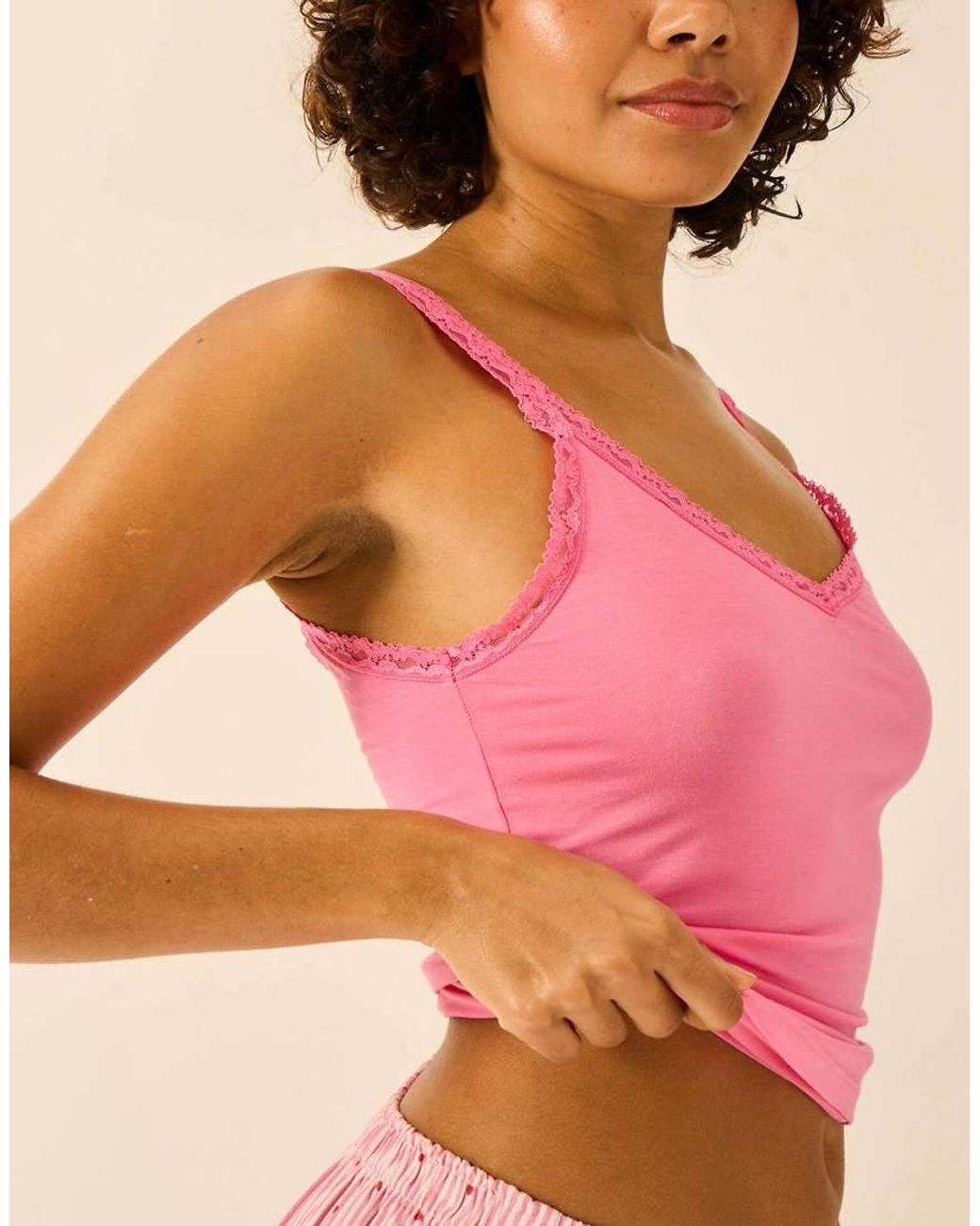 Stripe & Stare Pink Lace Cami