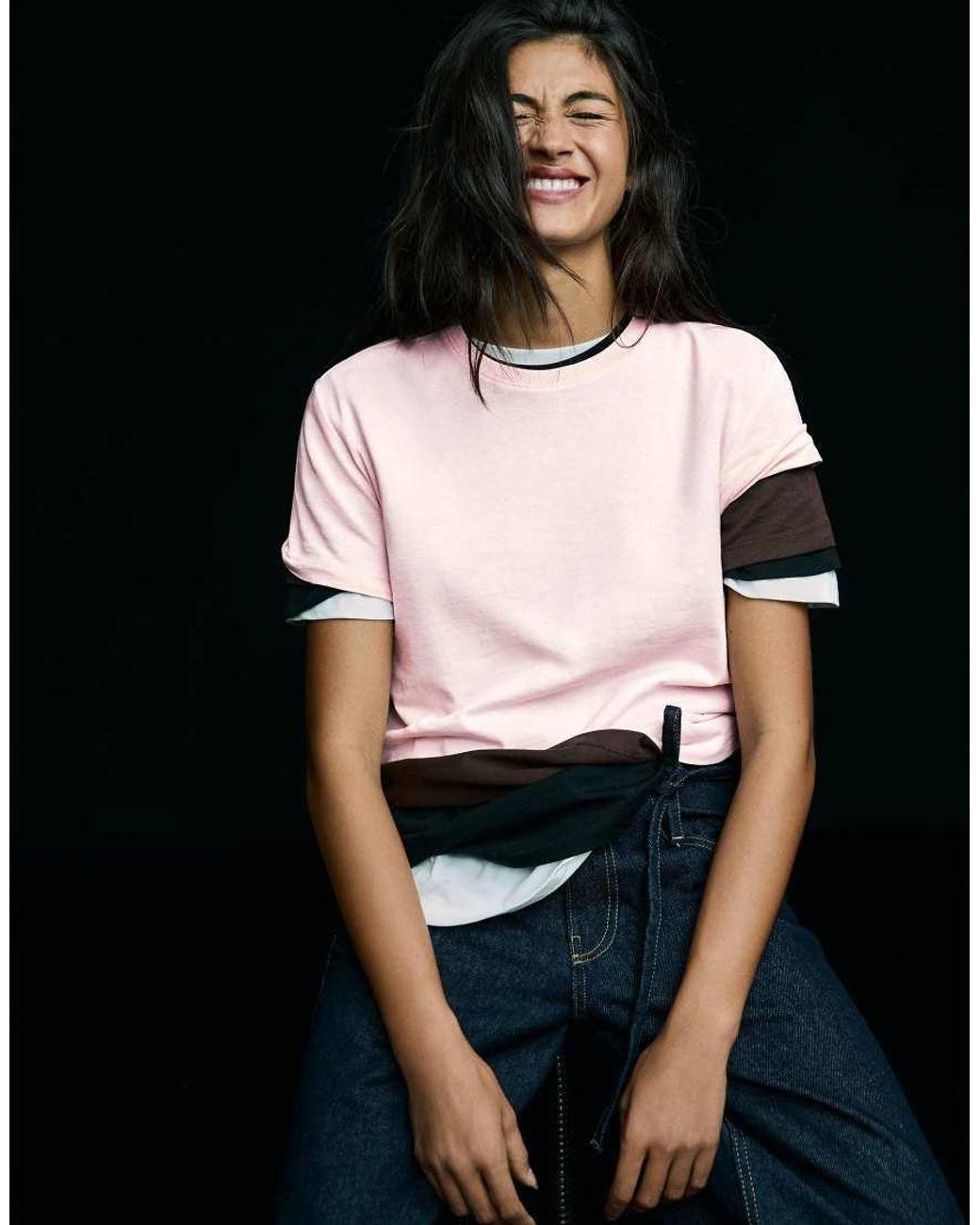 Bershka Black Basic Short Sleeve T-shirt