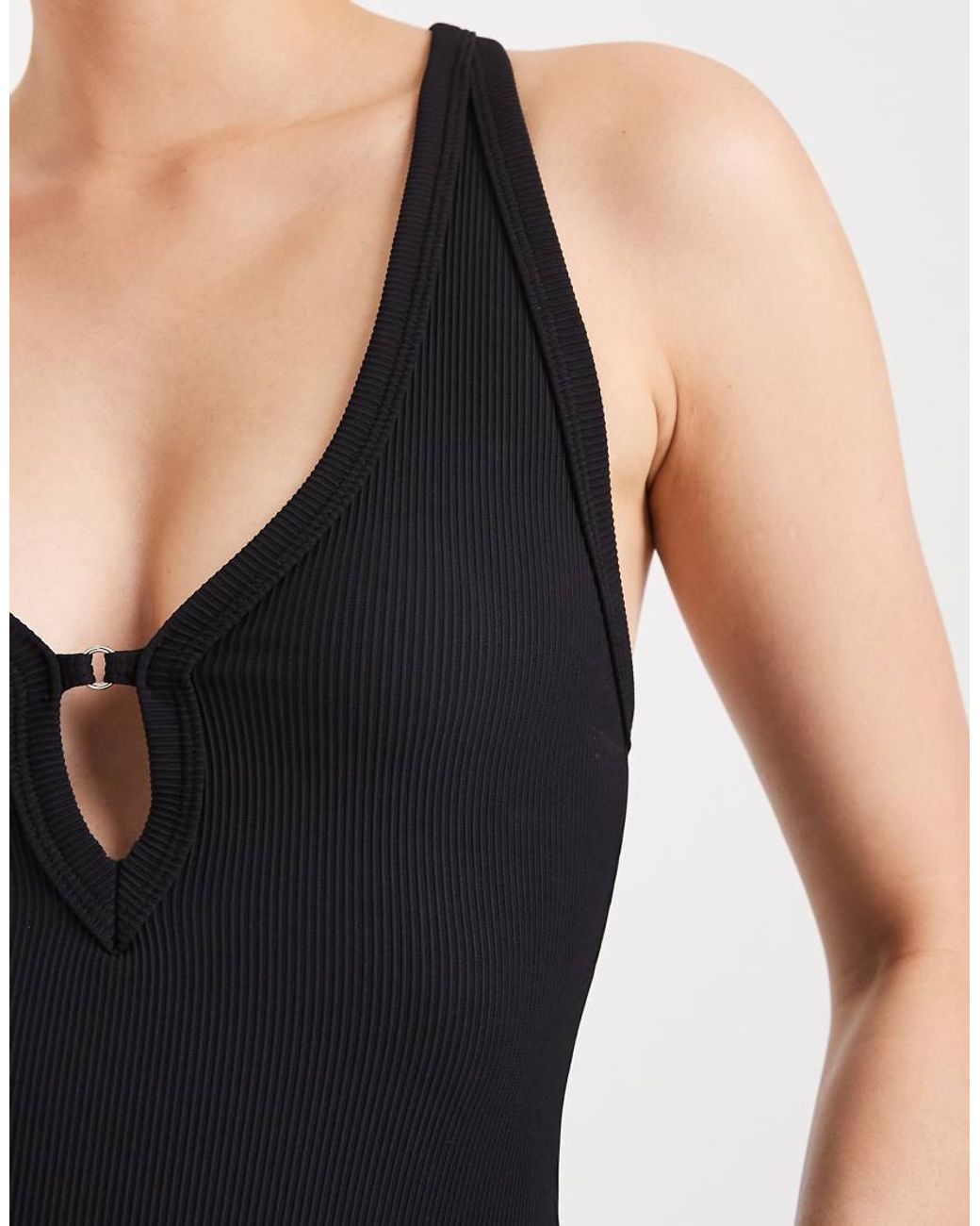 Edikted Black Alanah Cut Out Ribbed Bodysuit