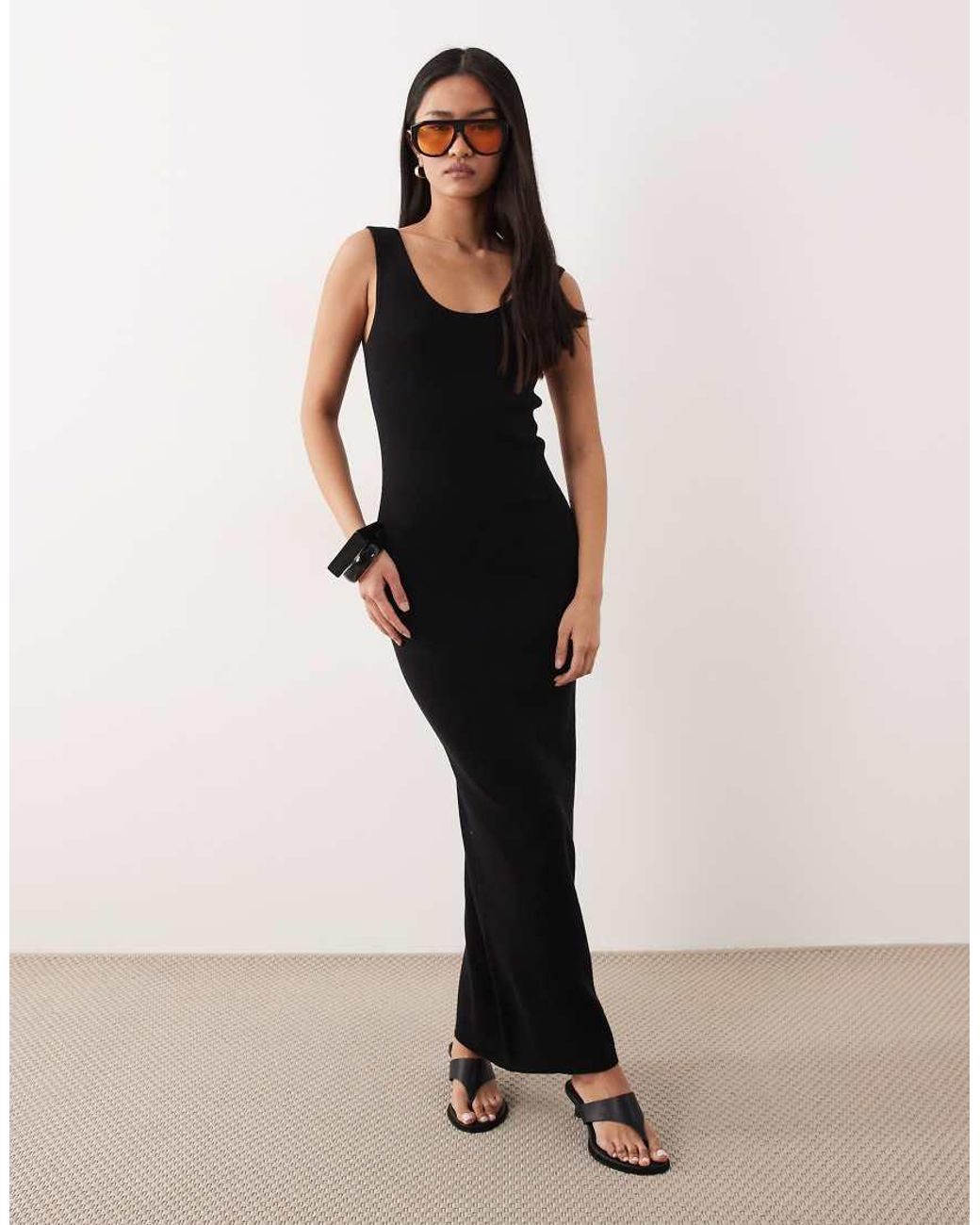 ASOS Natural Cotton Blend Scoop Back Dress