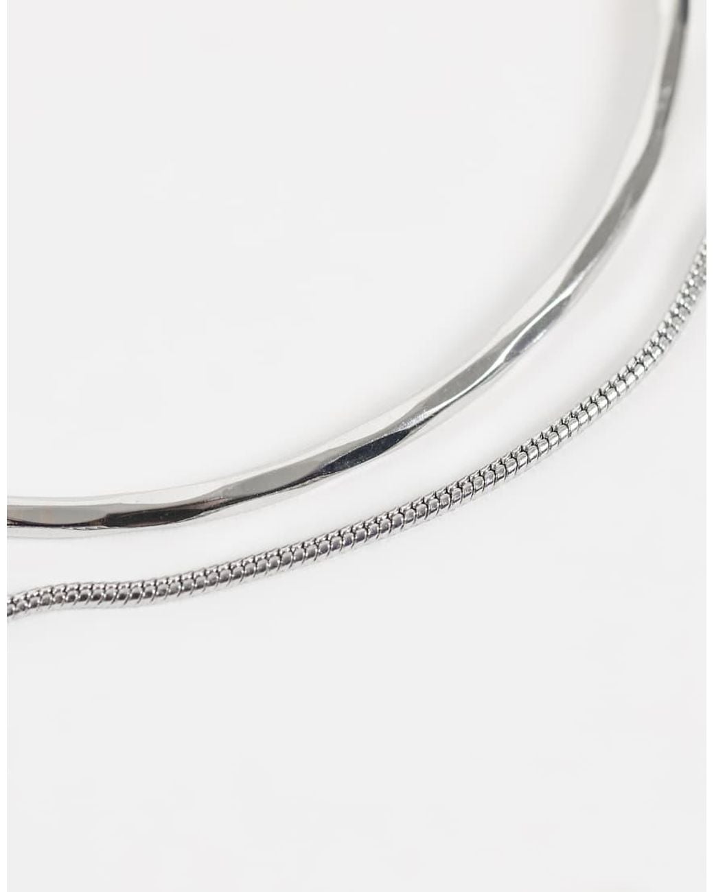 ASOS White Pack Of 2 Bracelets With Simple toggle Detail