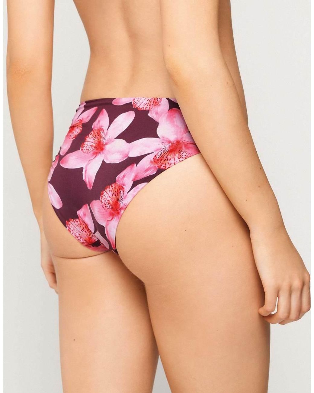 Tezenis Pink Hibiscool Classic Bikini Bottoms
