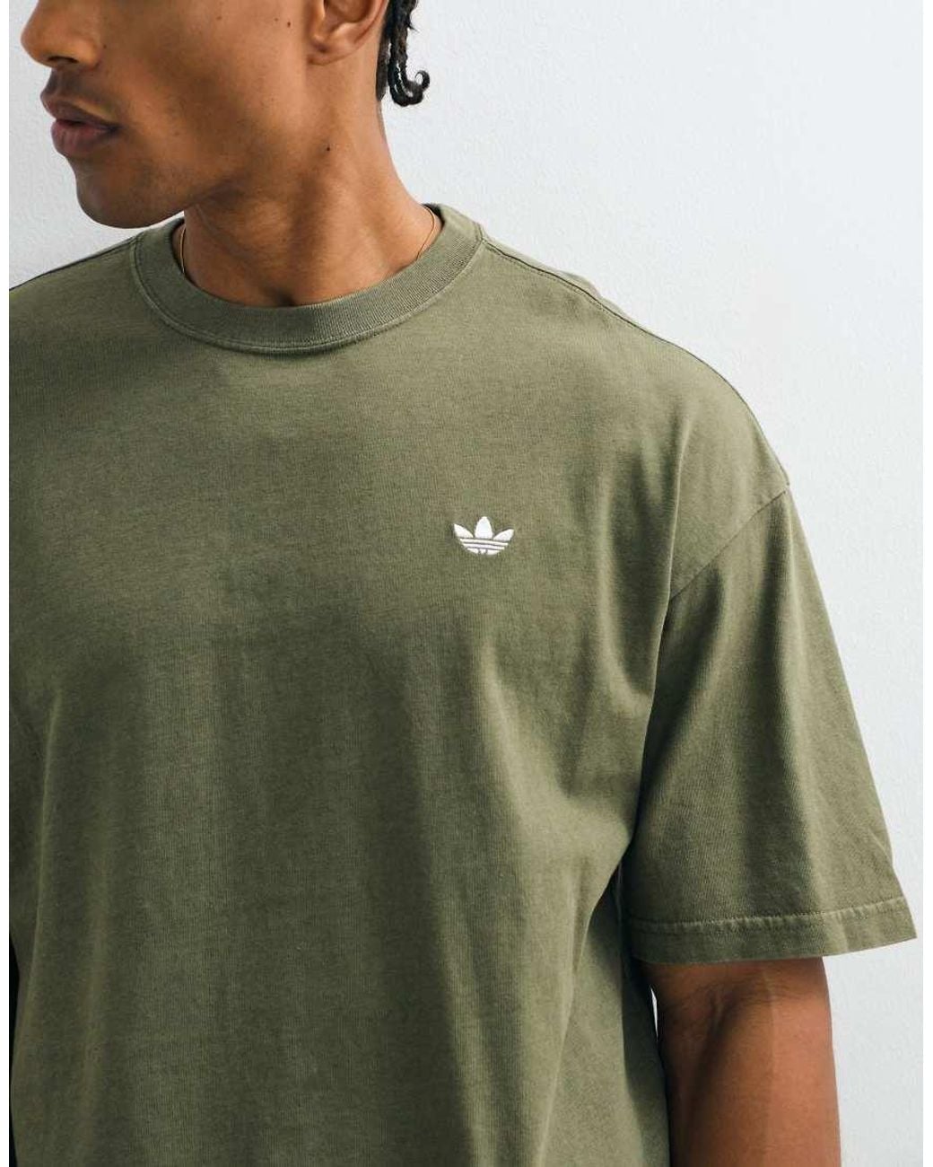 Adidas Originals Green Essential Loose Fit T-shirt for men