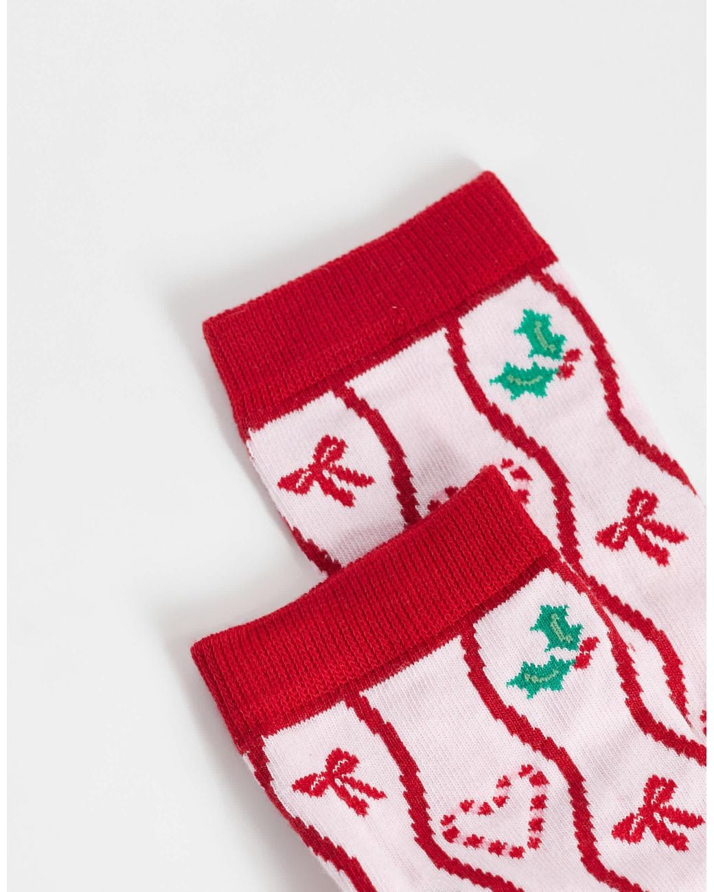 Accessorize Pink Christmas Candy Cane Socks