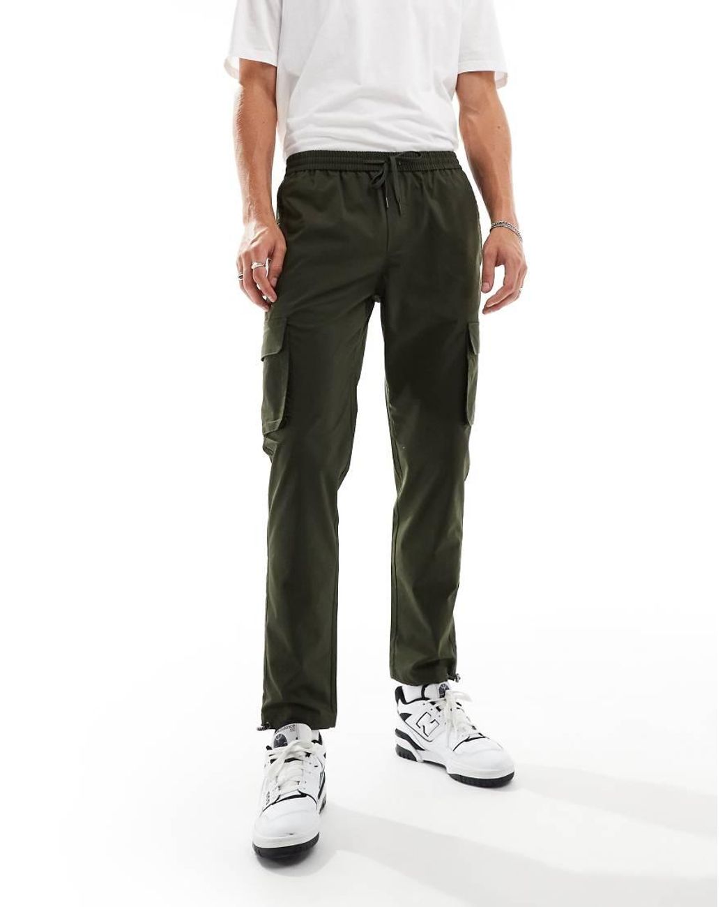 Only & Sons Black Tapered Tech Cargo for men