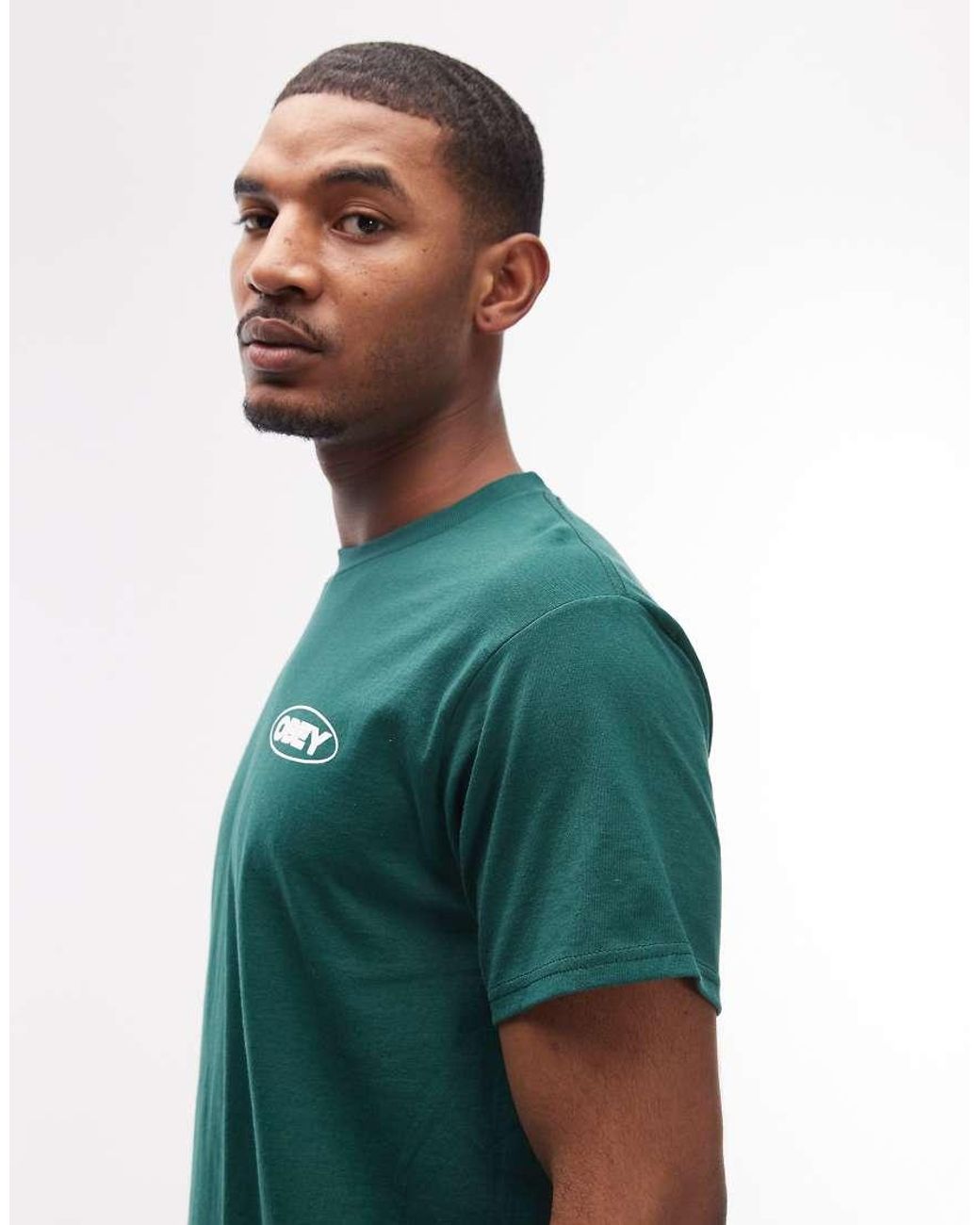 Obey Green Global Impact T-shirt With Back Print for men