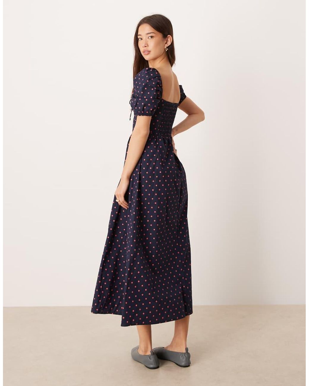 Glamorous Blue Square Neck Puff Sleeve Midaxi Dress
