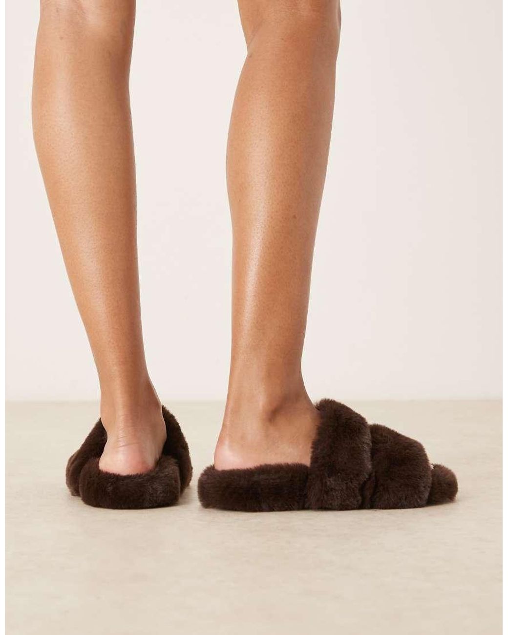 ASOS Brown Zoey Double Strap Mule Slippers