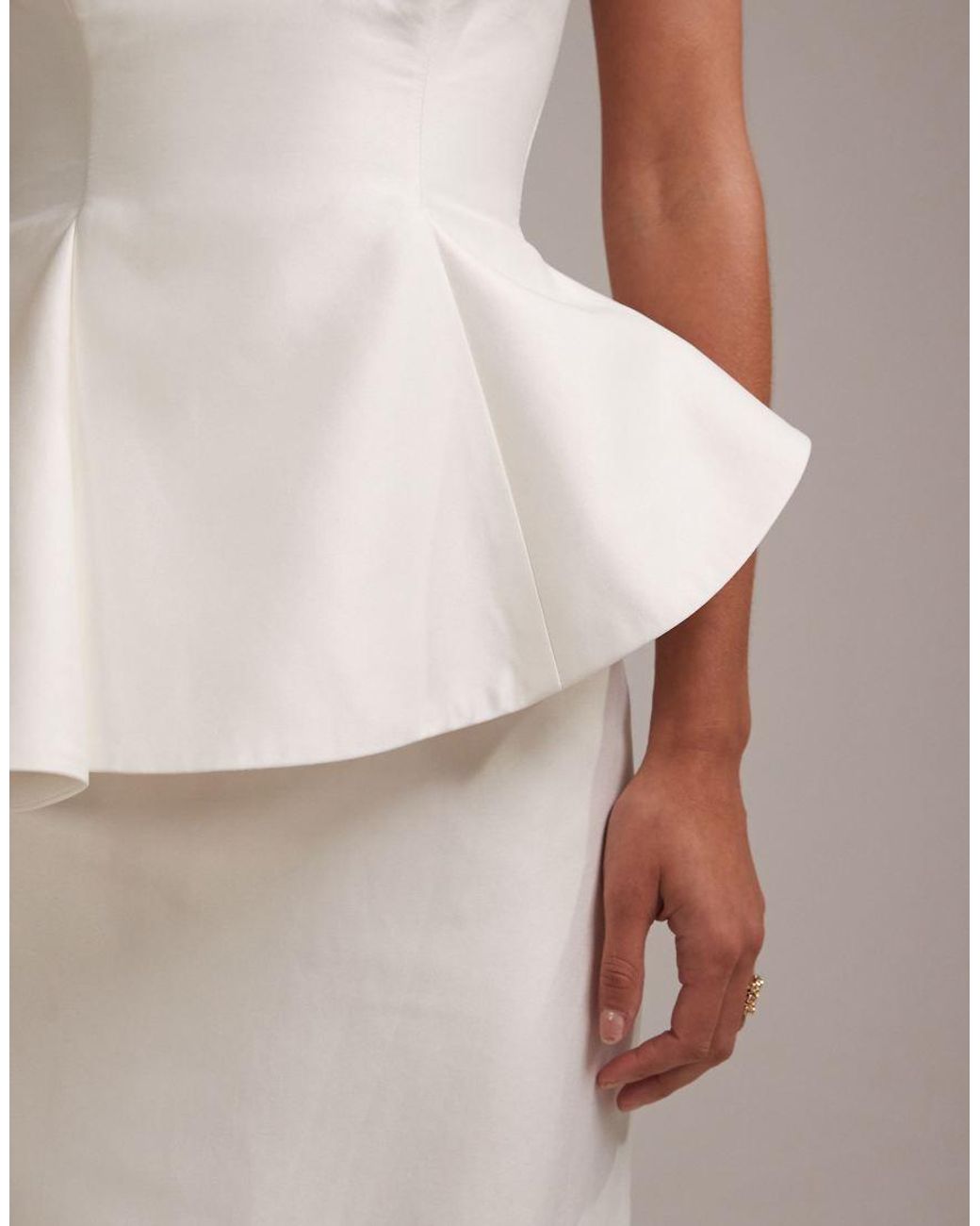 ASOS Brown Structured Overlay Wedding Dress With Pencil Skirt