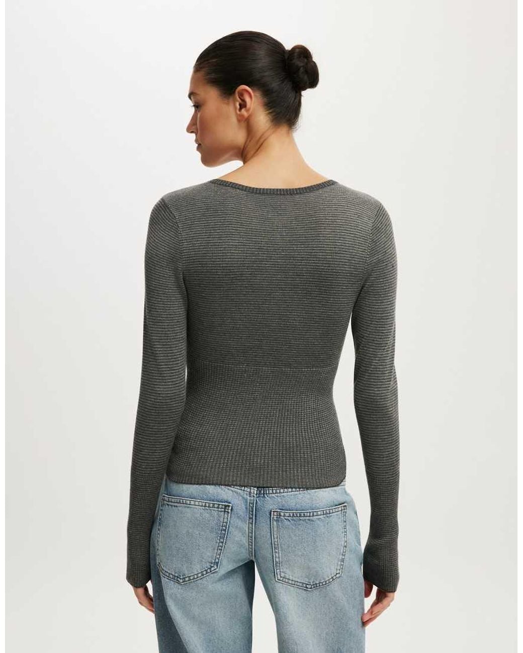 Cotton On Blue Close Knit V-Neck Top
