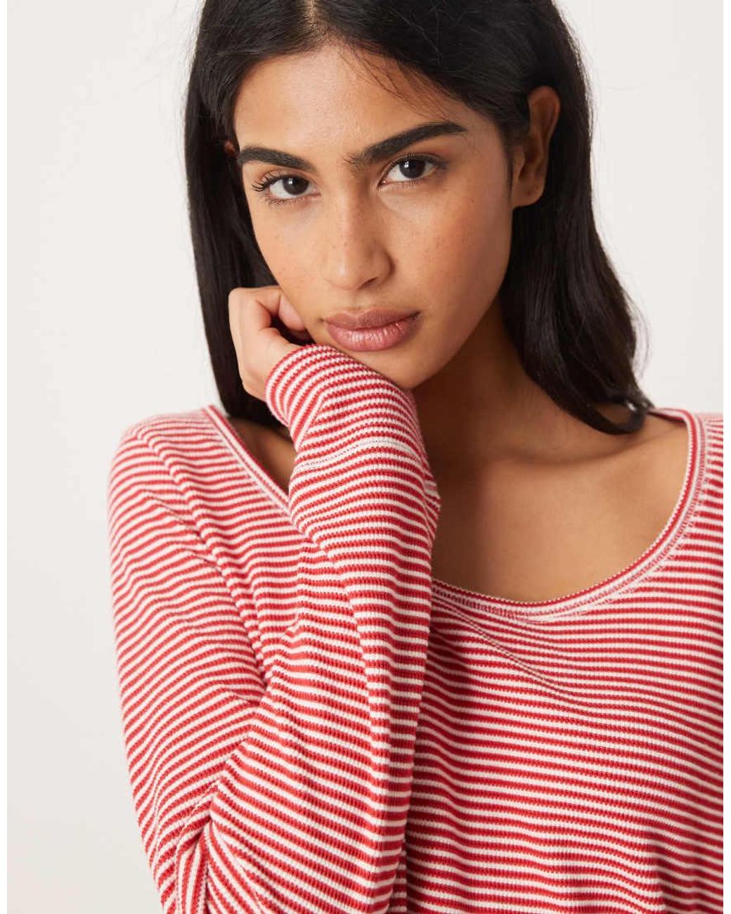 Hollister Pink Gilly Hicks Waffle Long Sleeve Crop Top Co-Ord