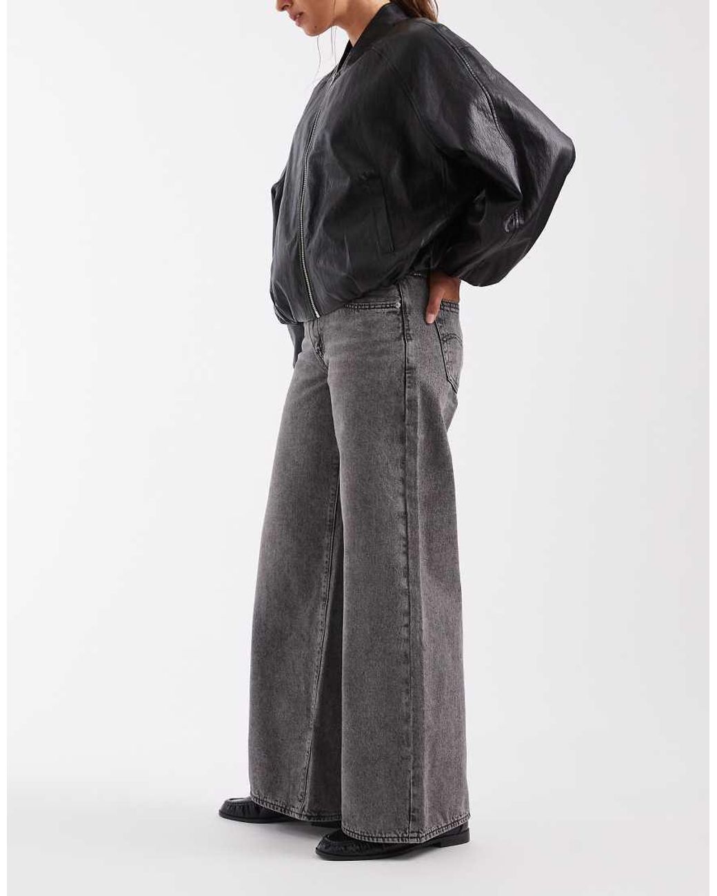 Levi's Gray Middy Wide Leg Jeans