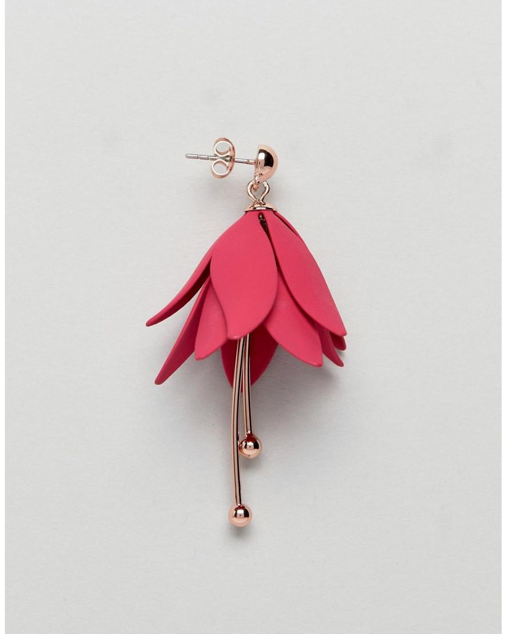 Ted Baker Florela Fuchsia Drop Flower Earrings in Pink Lyst
