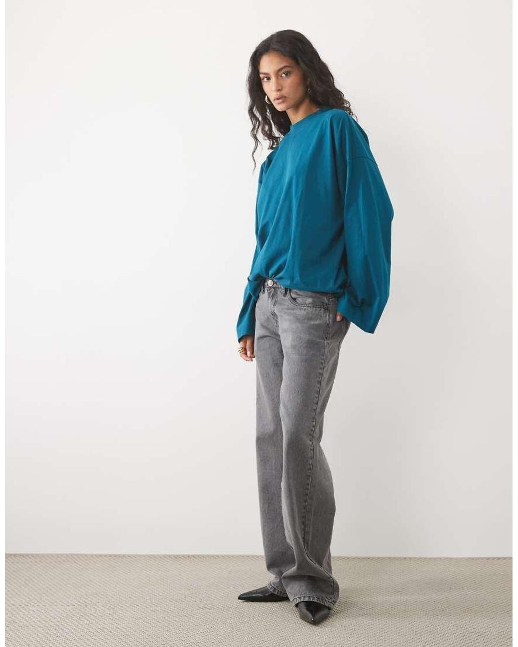 ASOS Blue Long Sleeve Skate T-shirt