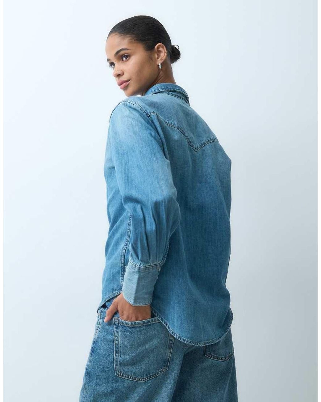 Wrangler Blue Drama Collar Shirt