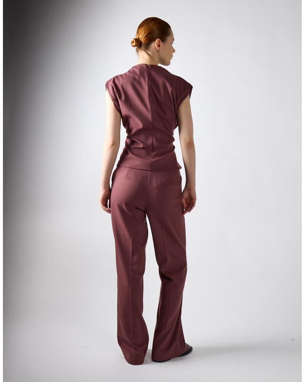 NARRATED Red Flare Suit Trousers