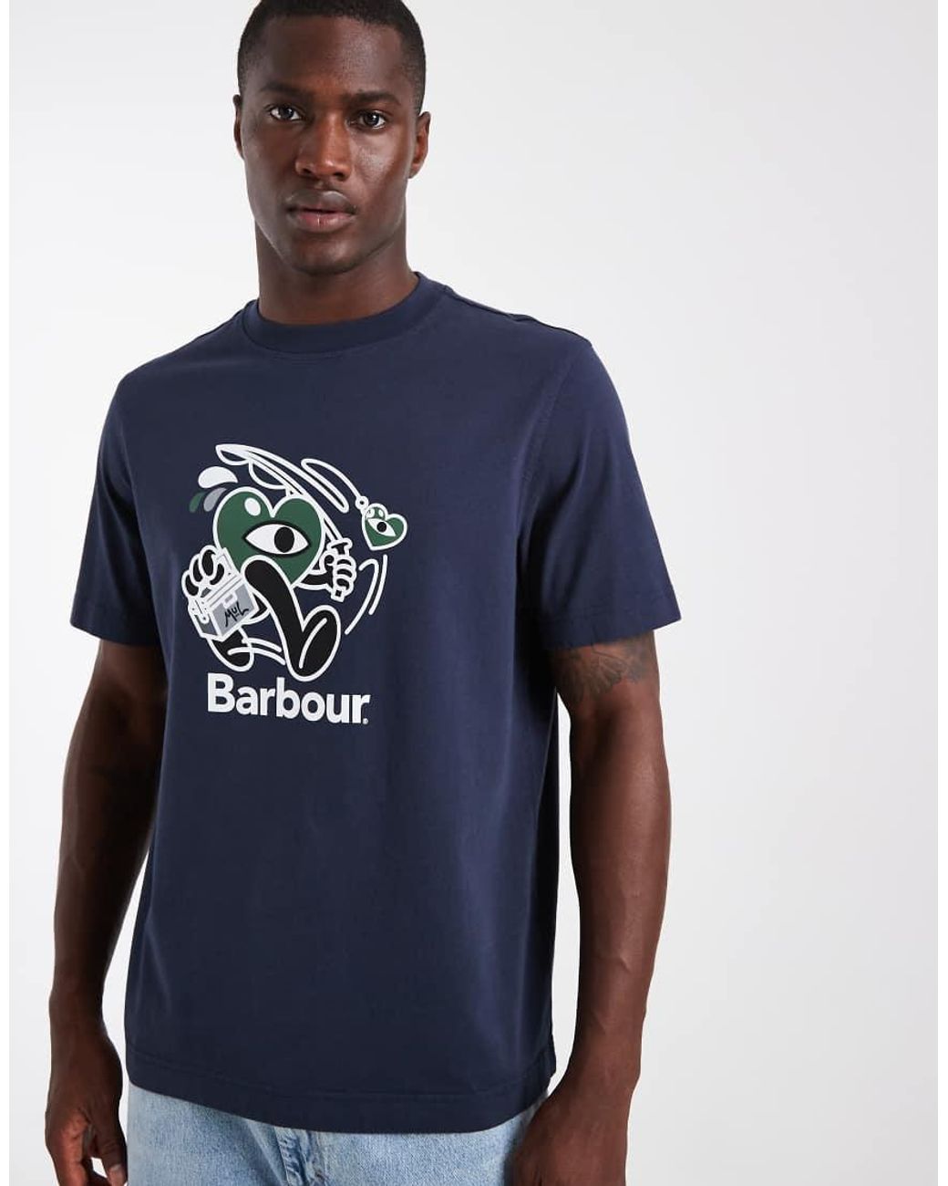 Barbour Blue X Mul 'gone Fishing' Short Sleeve Graphic T-shirt for men
