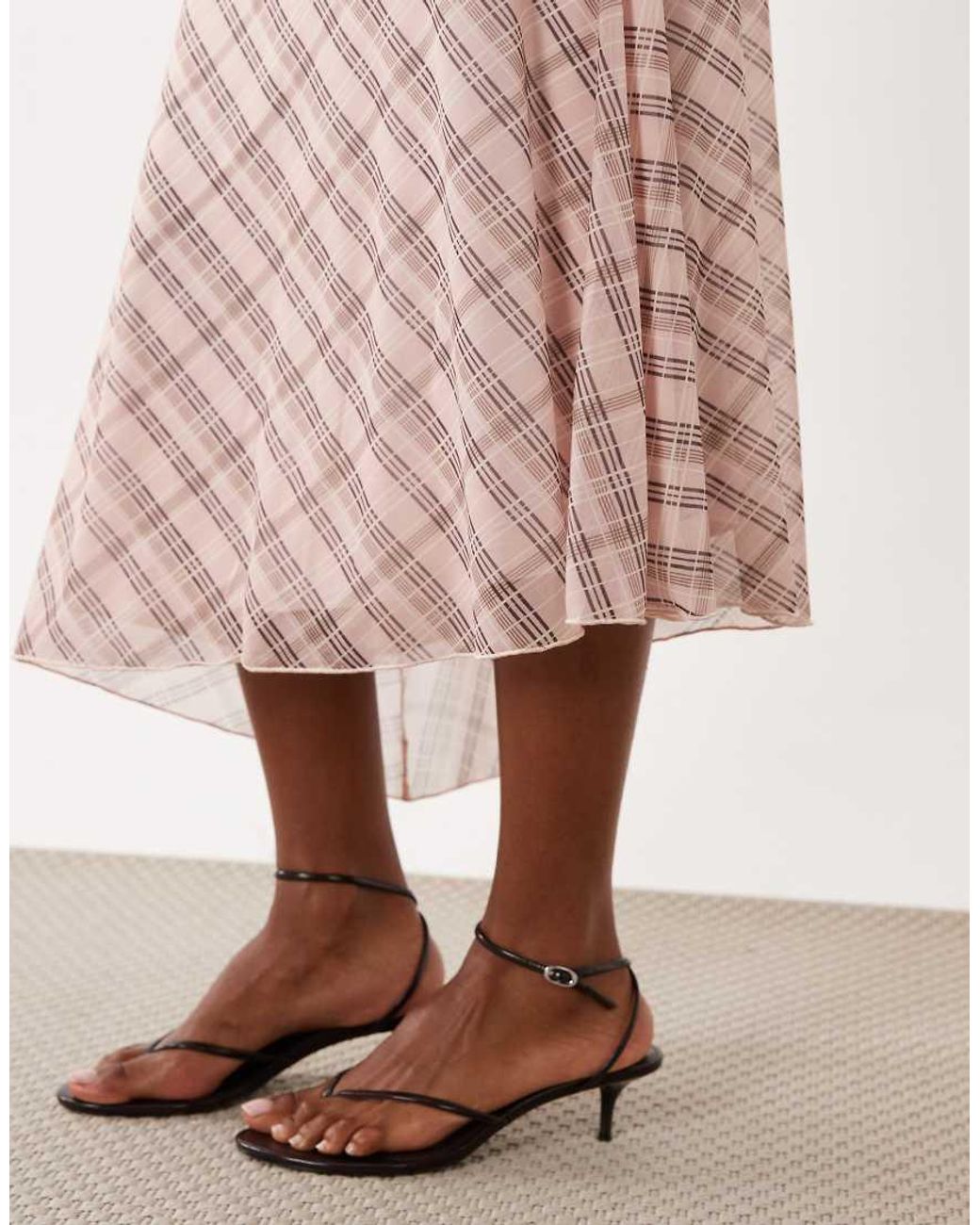 Mango Pink Illo Asymmetric Hem Midi Skirt