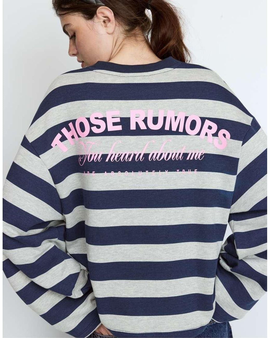Stradivarius Blue Striped Sweatshirt