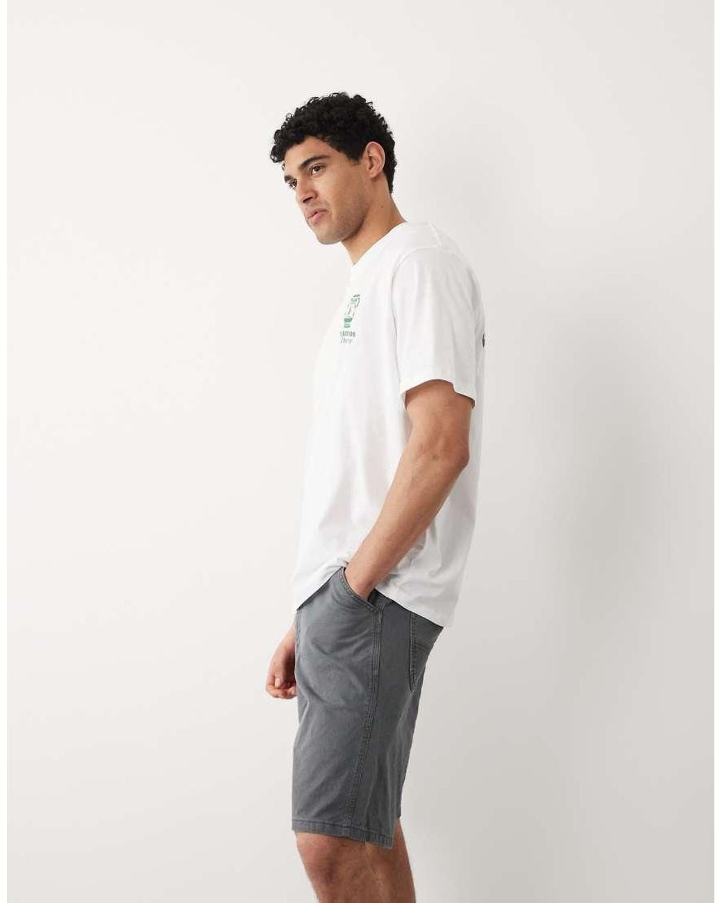 Jack & Jones White Denim Carpenter Shorts for men