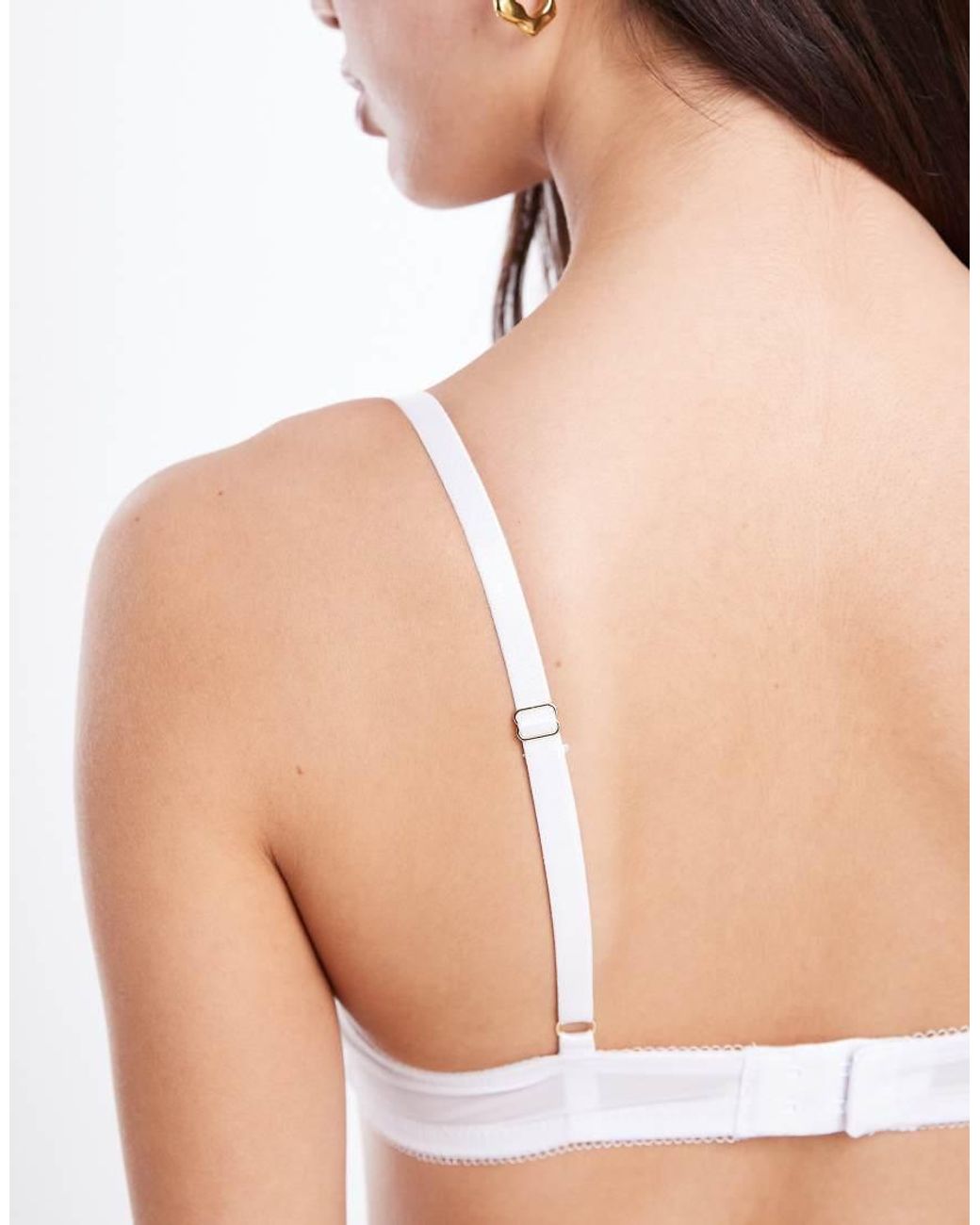 DORINA White Perfect Lace Non Padded Underwired Plunge Bra