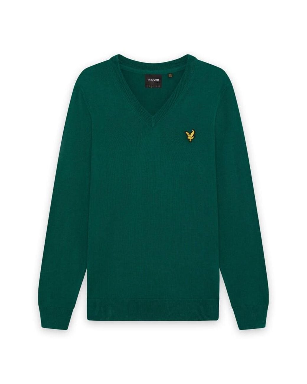 Lyle & Scott Green Mid Knits Knitted V-Neck Jumper for men