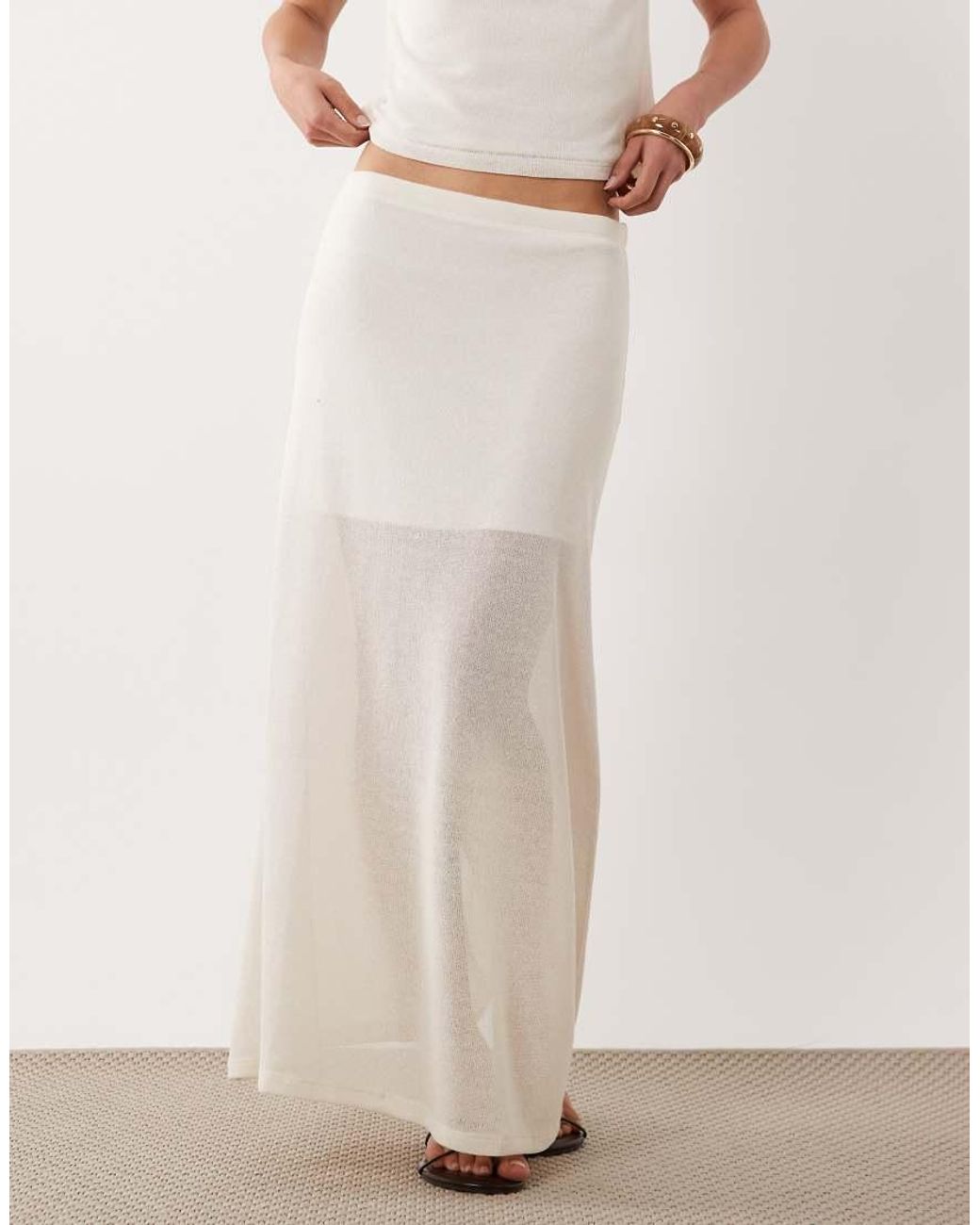 ASOS Natural Sheer Co-ord Maxi Skirt
