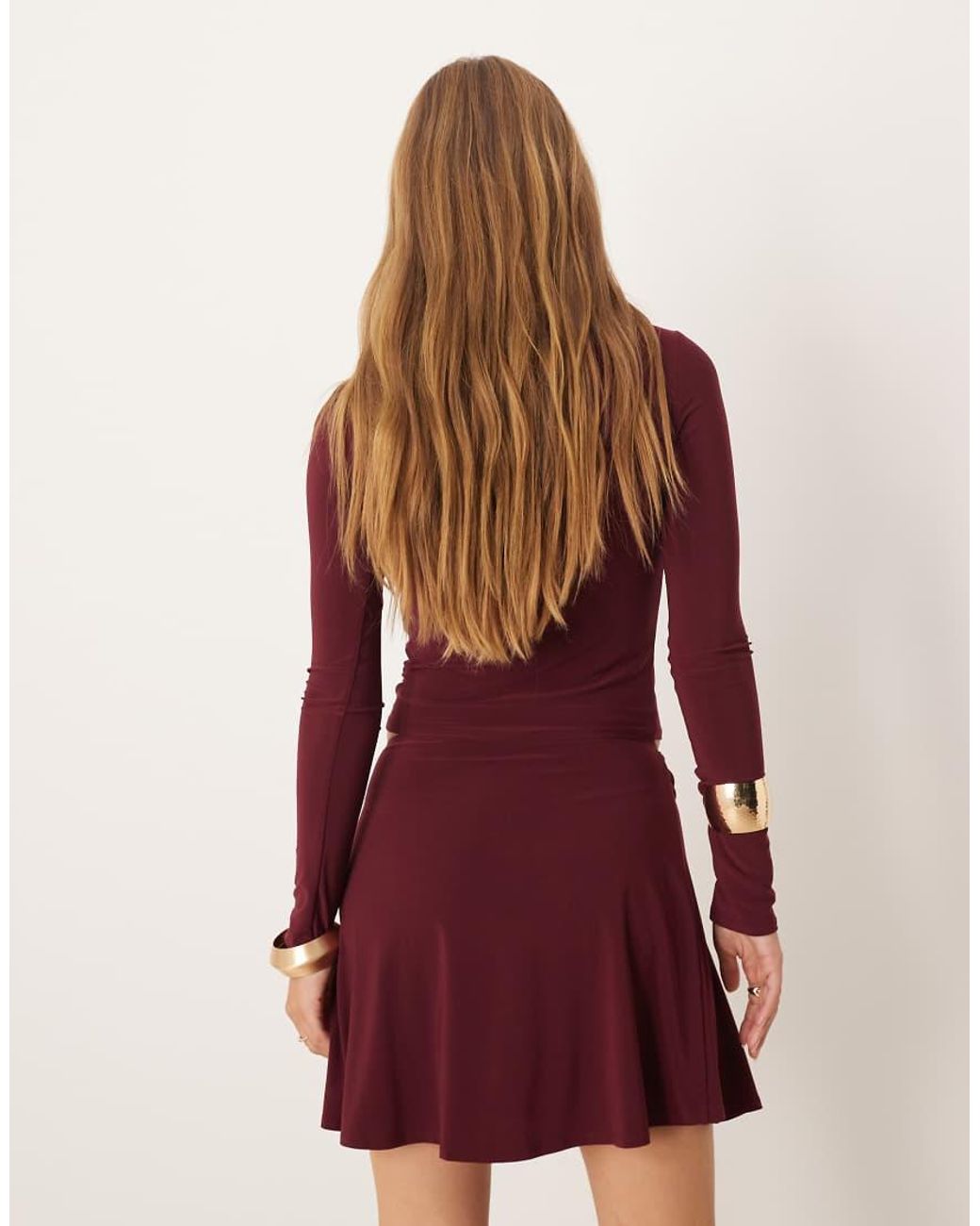 ASOS Red Co-ord Slinky Mini Skirt With Ruched Trim Detail