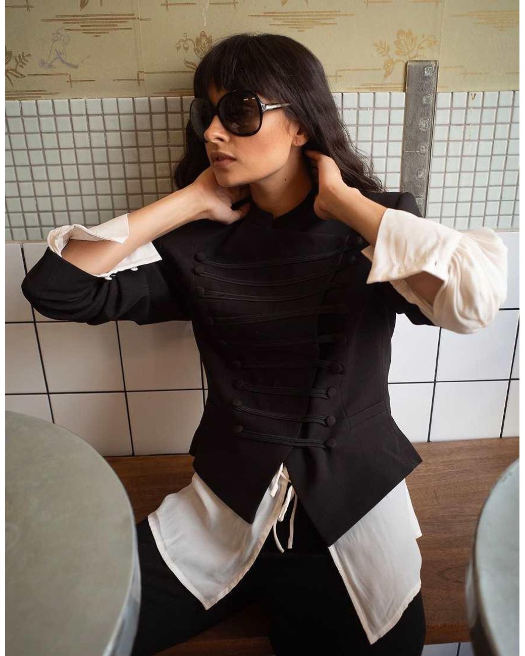 NA-KD Black Fitted Napoleon Blazer
