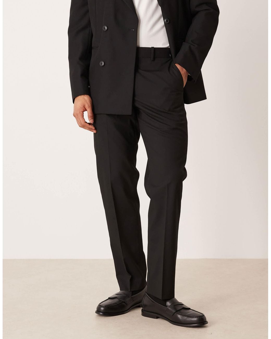 Mango Black Pintor Suit Trouser for men