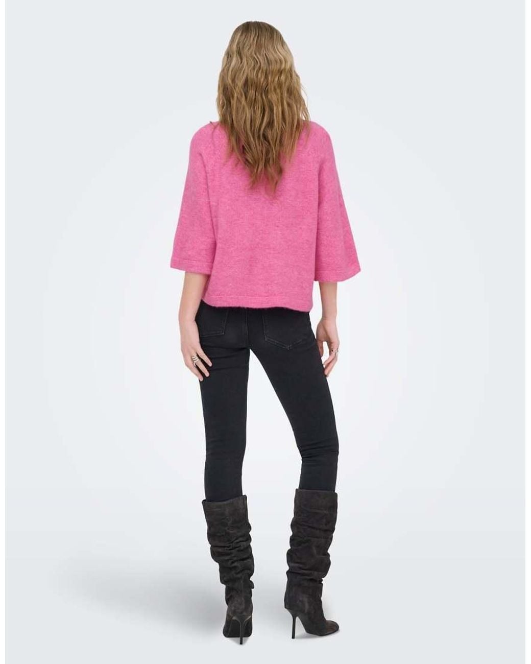 ONLY Pink Simoni 3/4 Sleeve Jumper