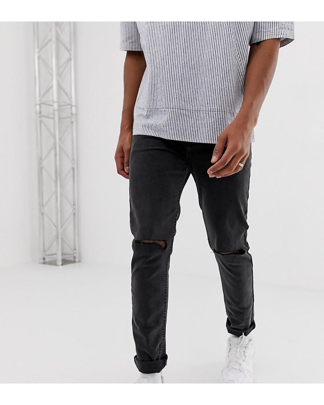 mens skinny jeans with knee rips