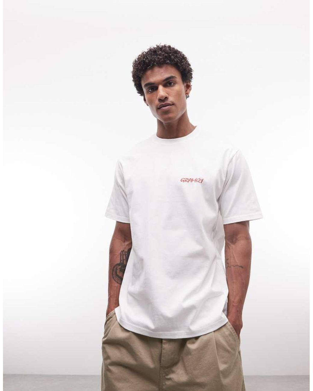Gramicci White Grammici Graphic Print T-Shirt for men