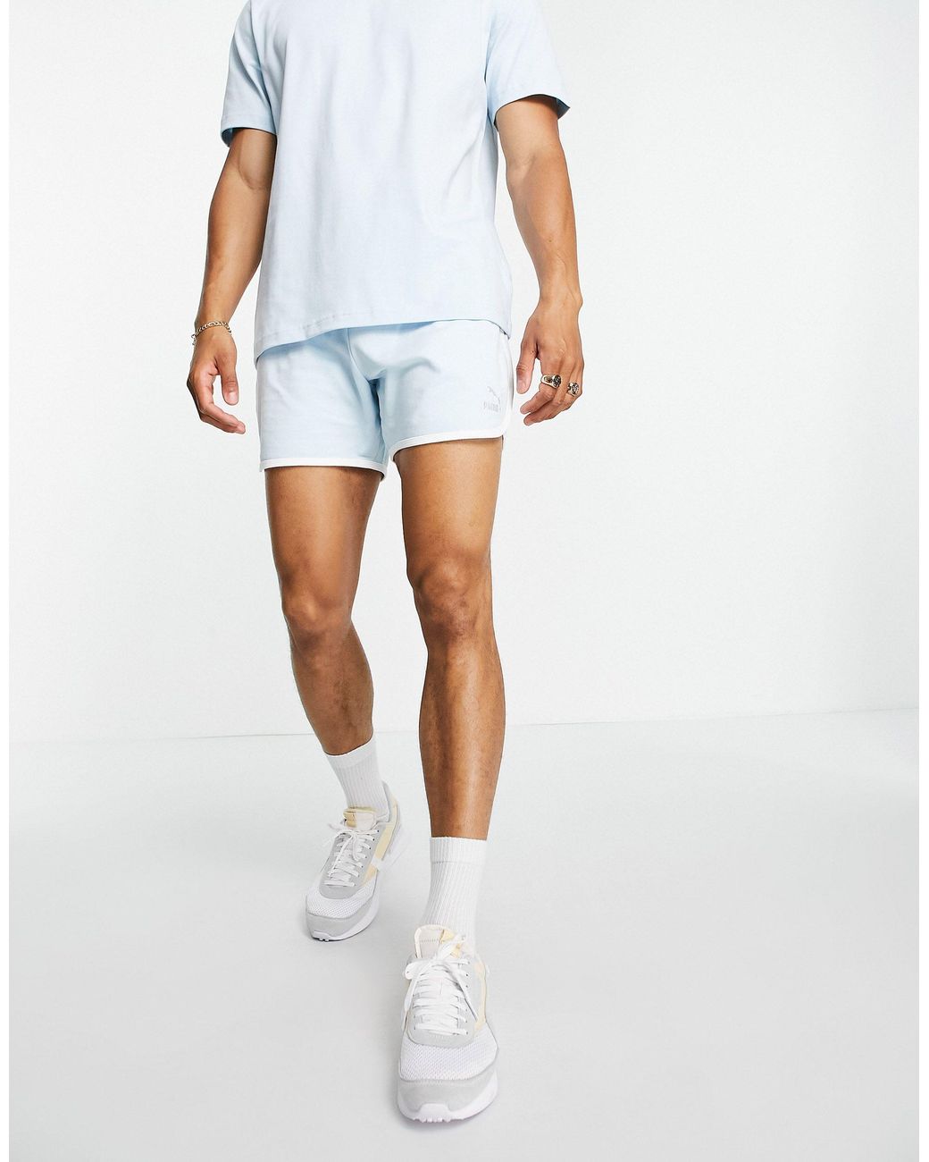 white runner shorts