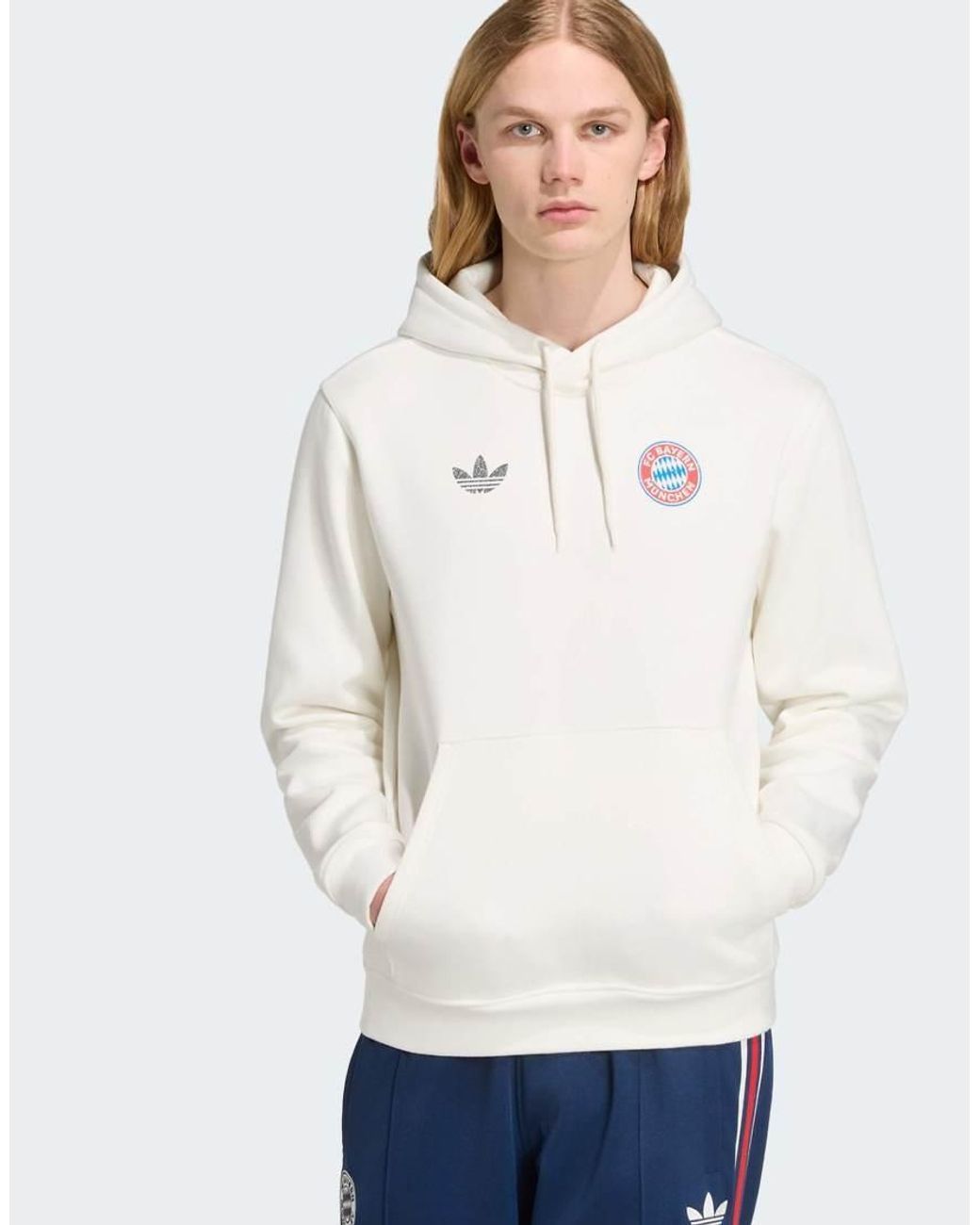 Adidas Originals Gray Fc Bayern Muenchen Og Graphic Hoodie for men