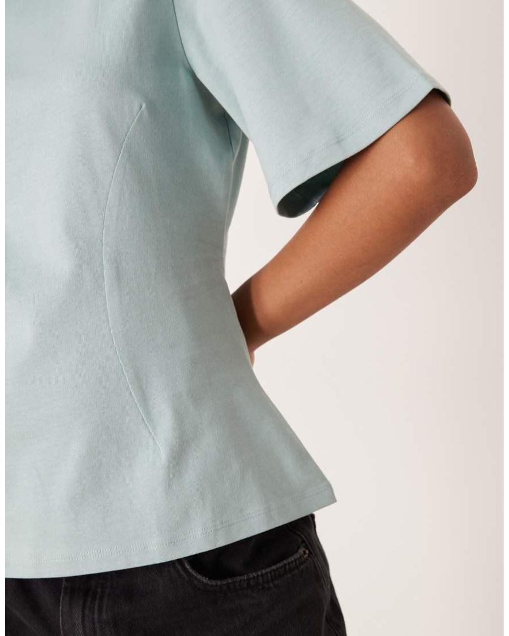 Aware Gray Cinched Waist T-shirt