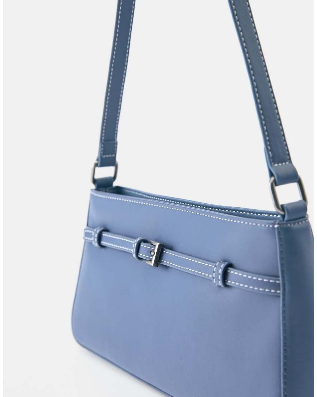 Pull&Bear Blue Buckle Shoulder Bag