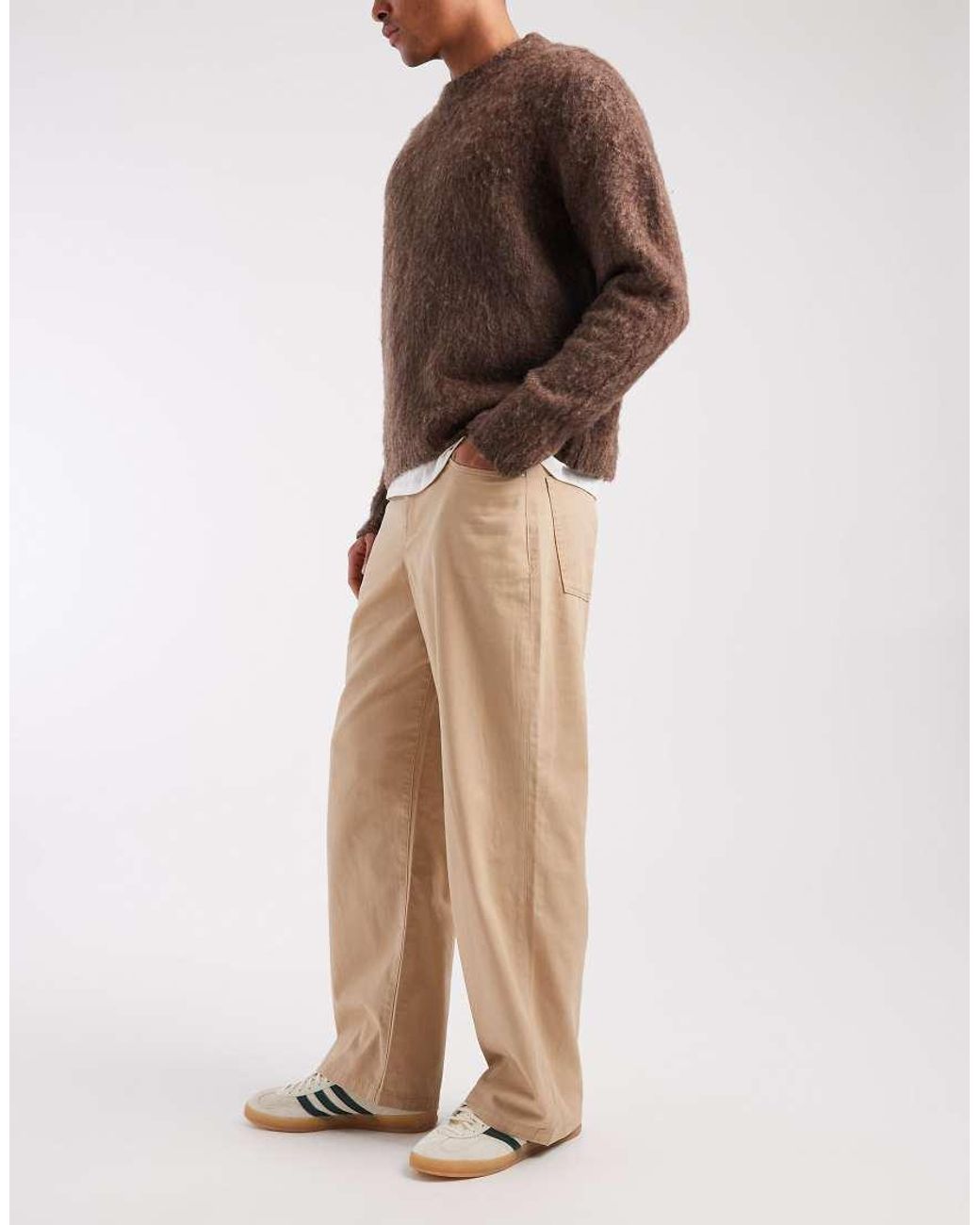 ASOS Natural Baggy Trousers for men