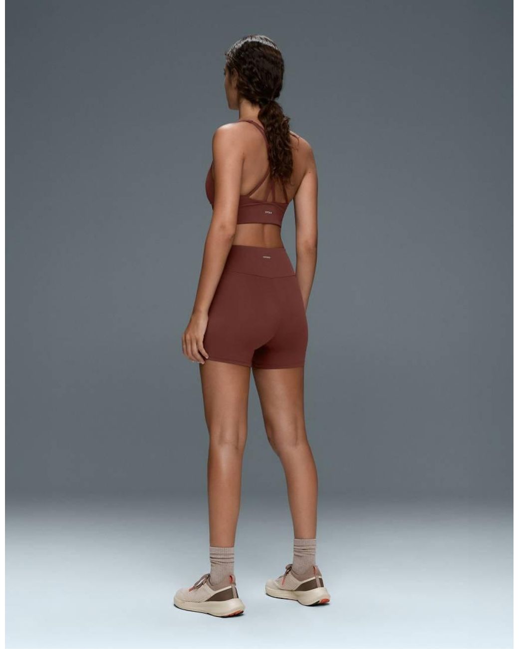 Oysho Brown Comfortlux High-Rise 10Cm Hot Pants
