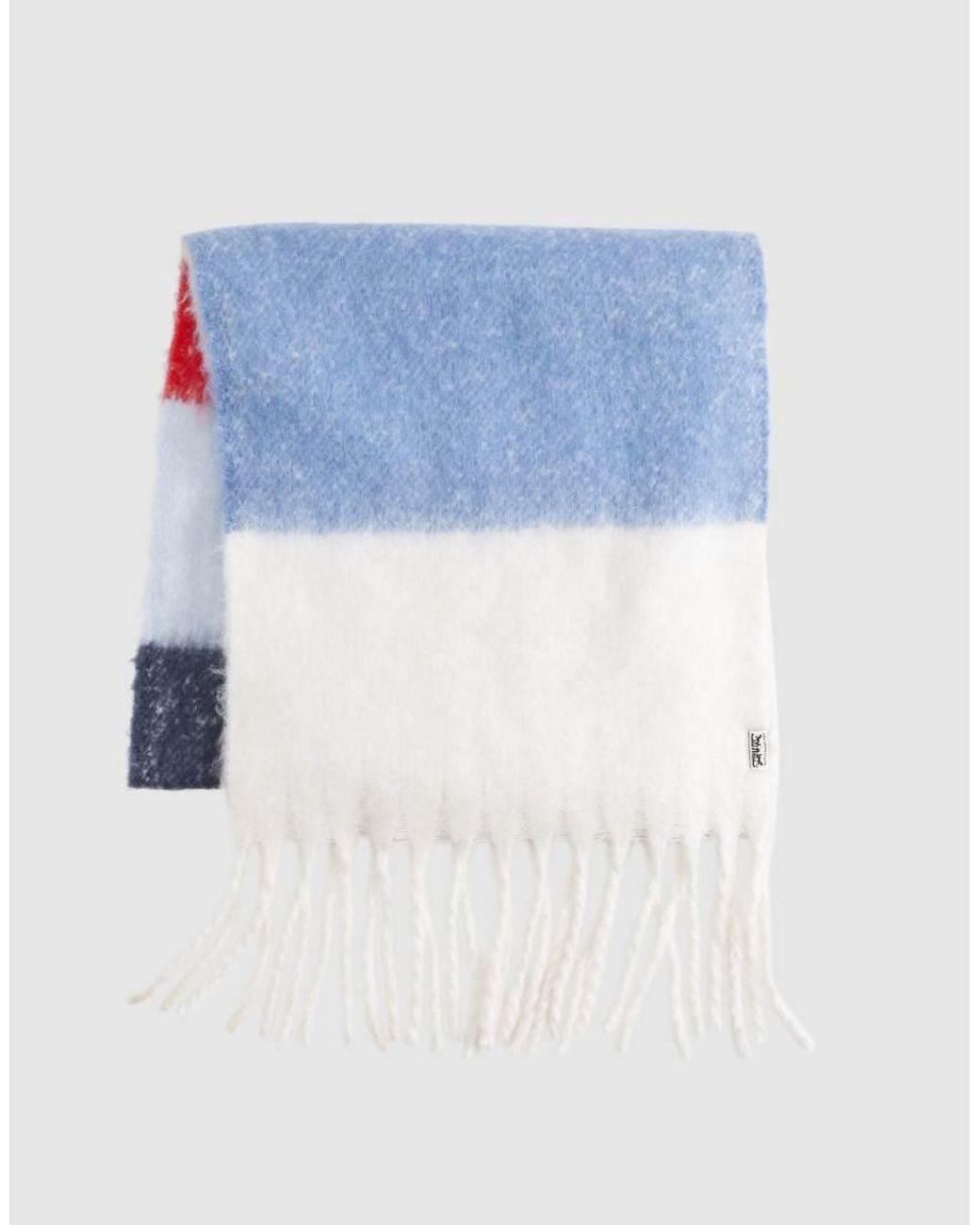 Levi's White Fuzzy Scarf