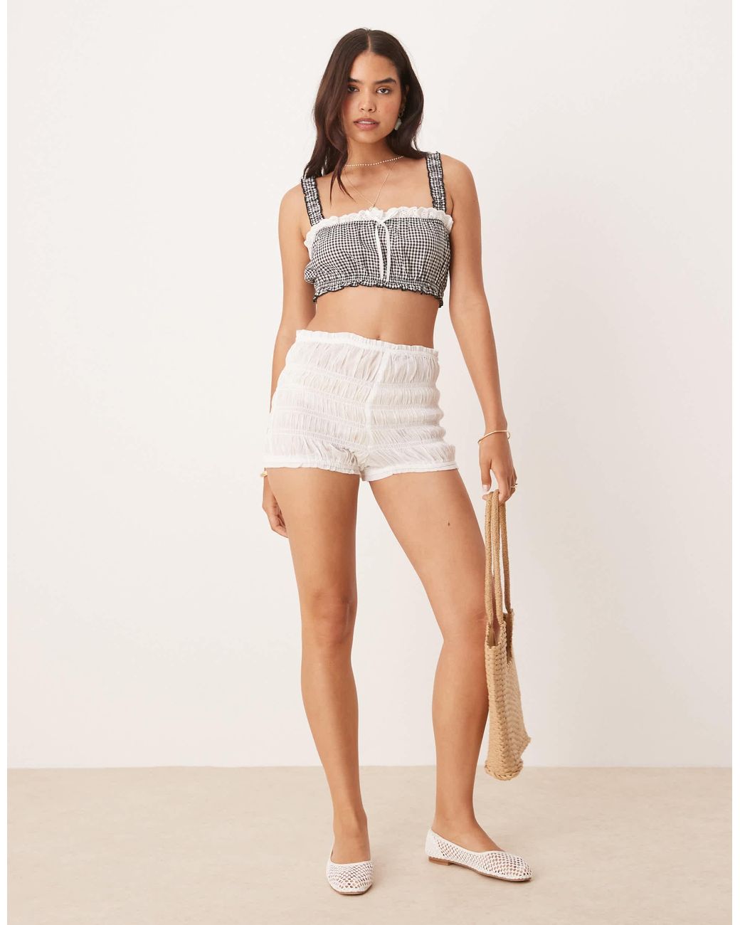 ASOS Brown Ruffle Bralette Top