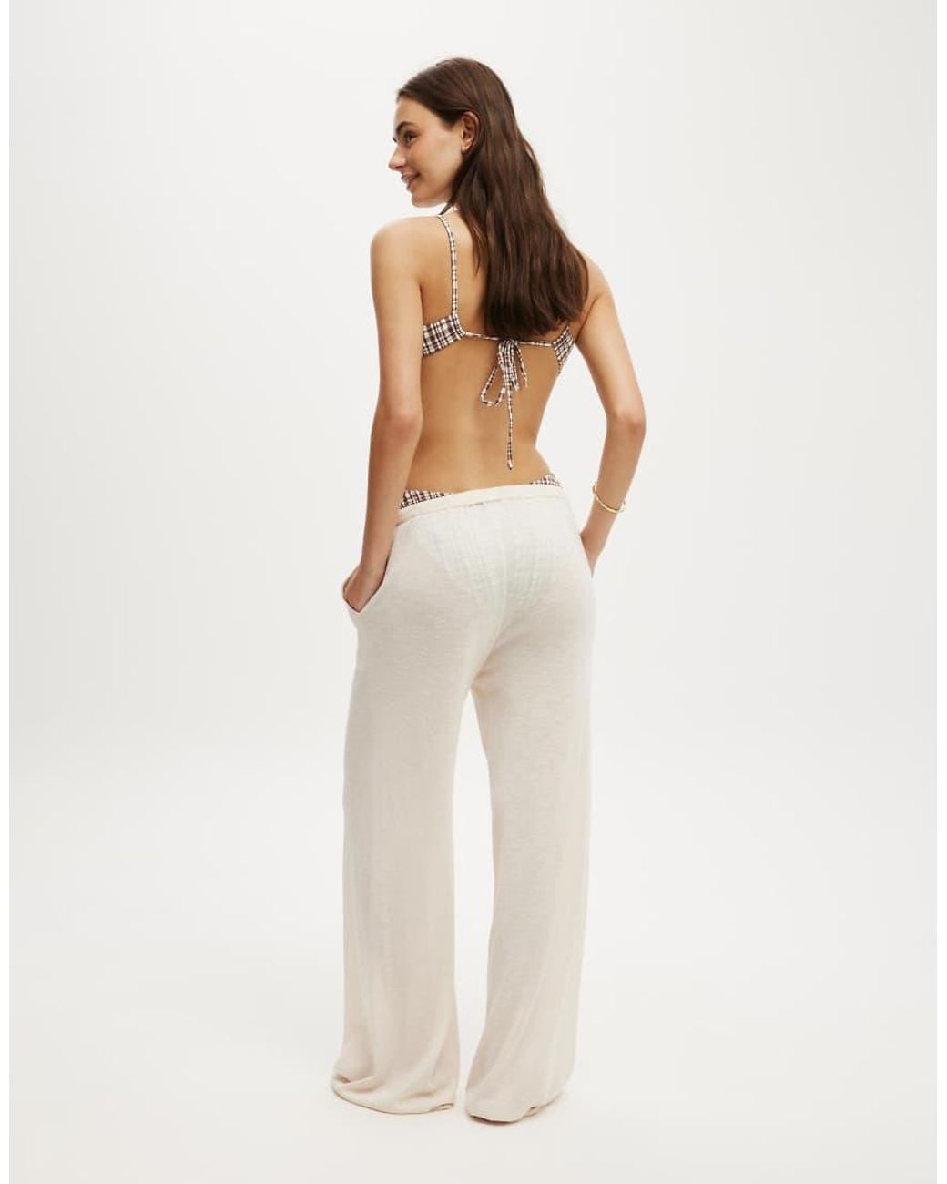 Cotton On White Isla Knit Relaxed Pant