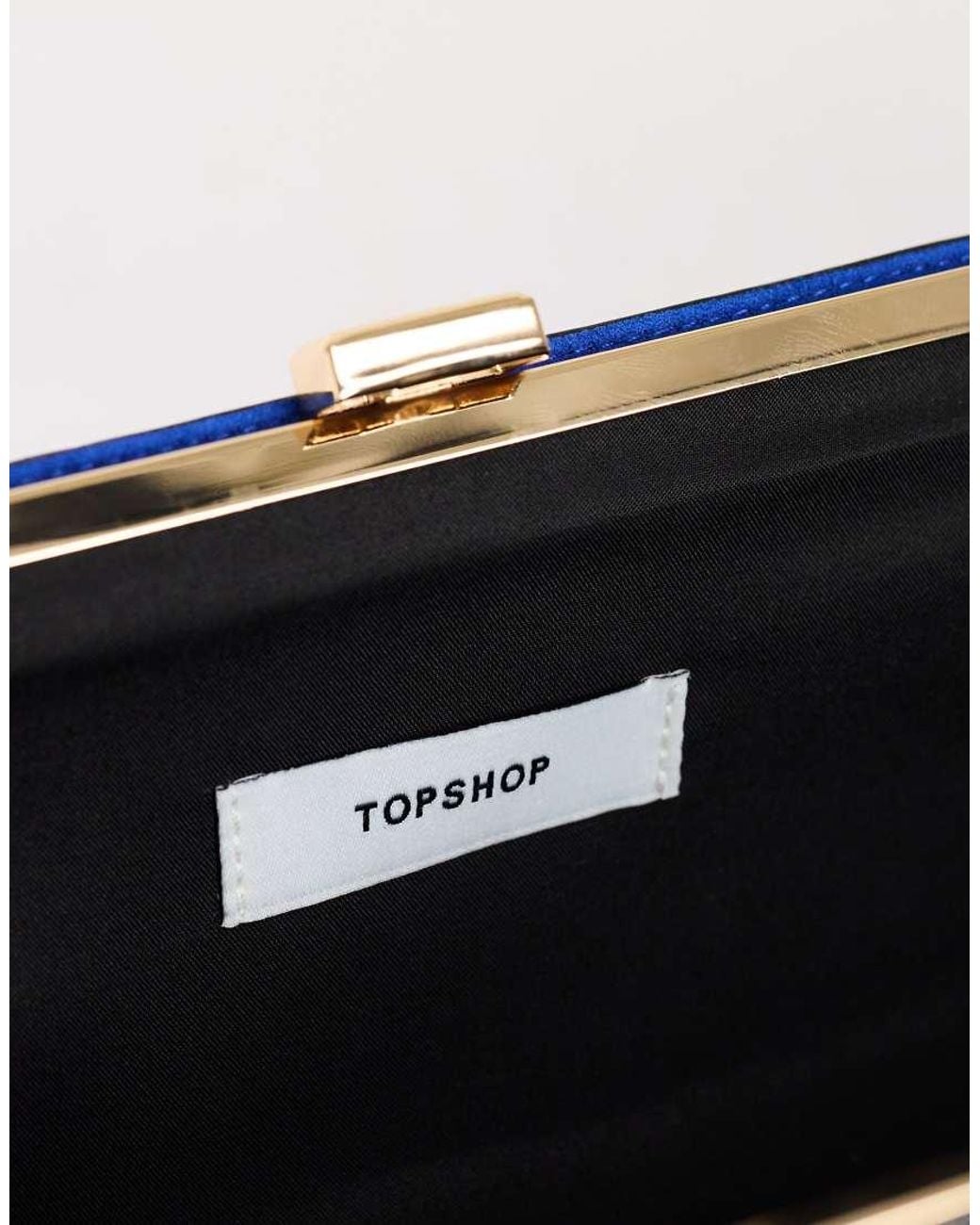 TOPSHOP Blue Ember Small Hair On Real Leather Envelope Clutch Bag