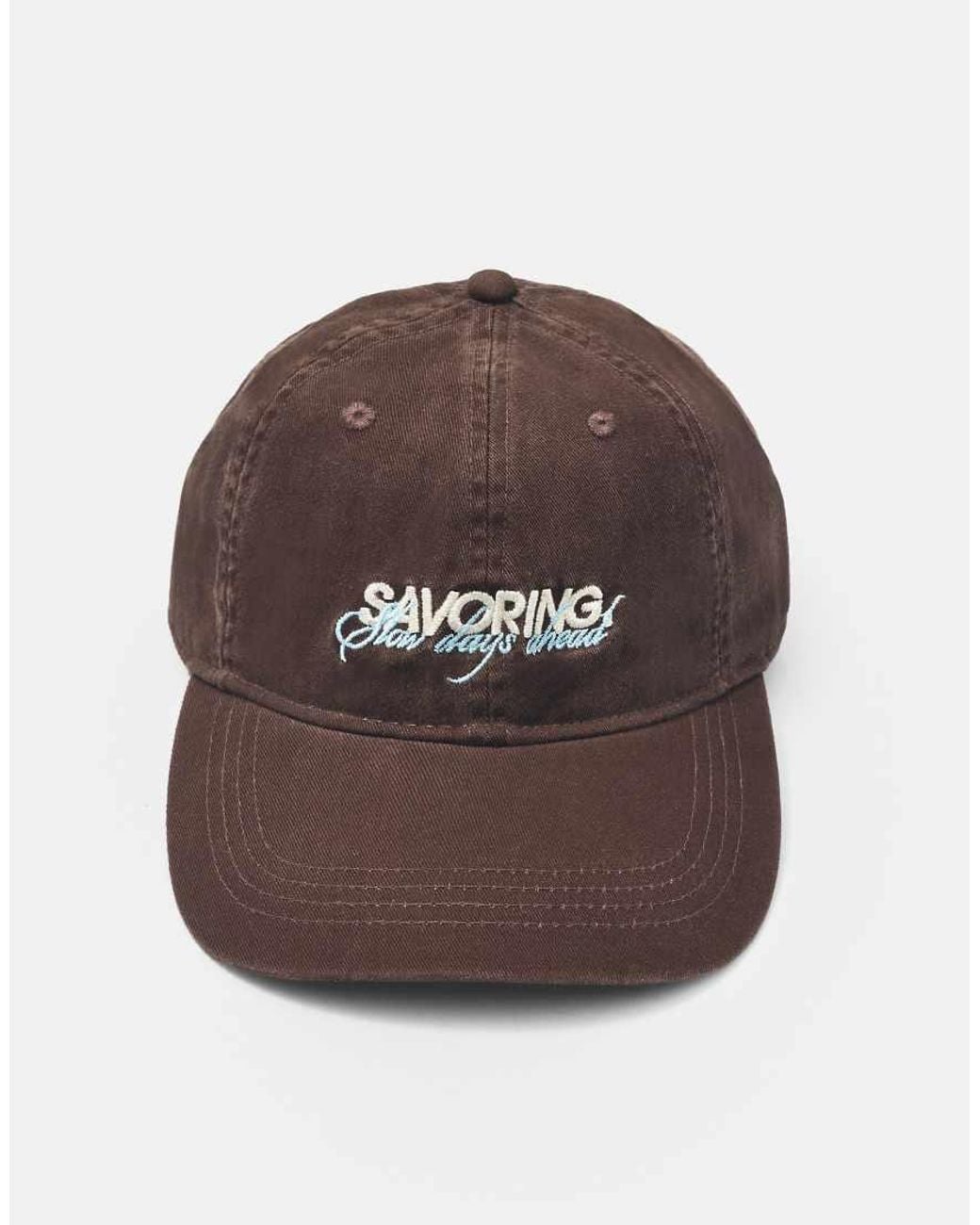 Pull&Bear Gray Savoring Embroidered Cap for men