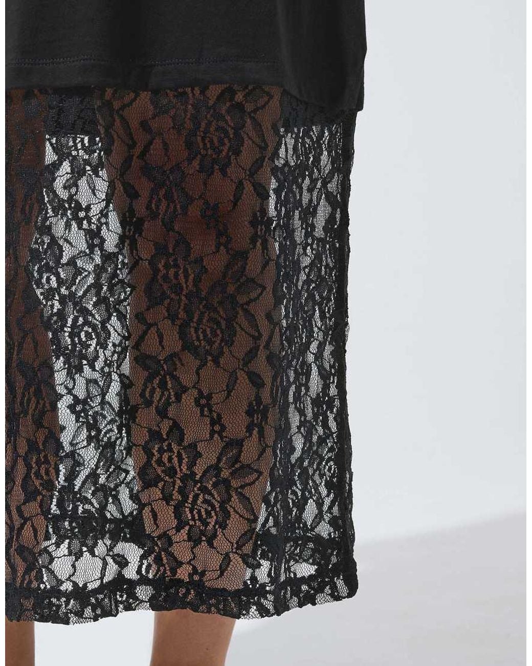 Yours Clothing Black Lace Trim Maxi Dress