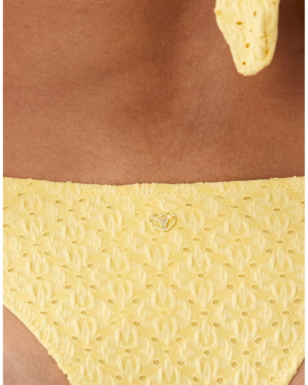 Candypants Yellow Broderie High Leg Bikini Bottom
