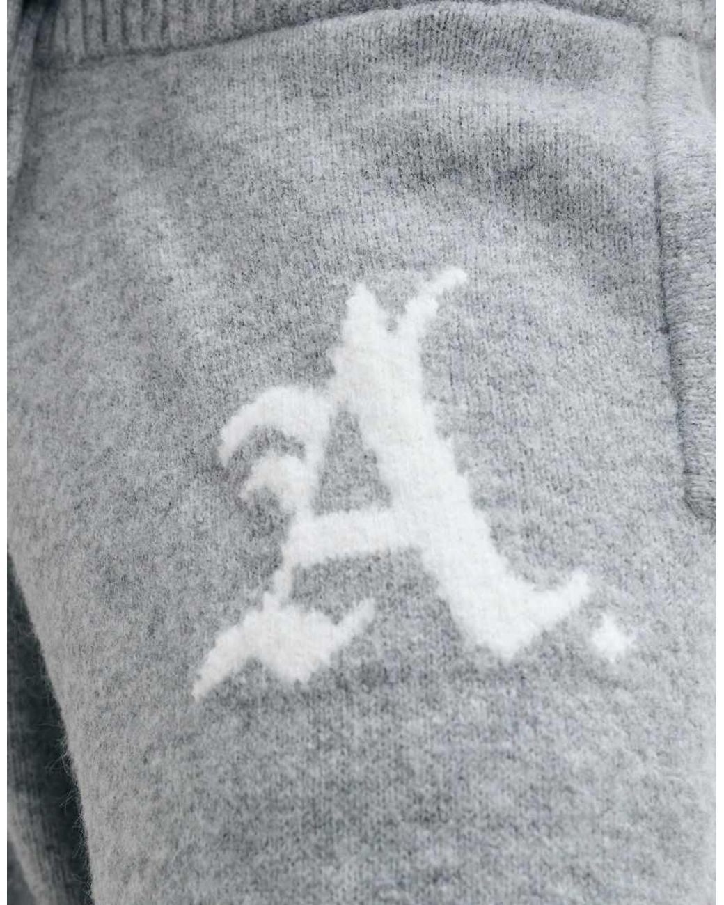Jack & Jones Gray Jacquard Knit Sweatpants for men