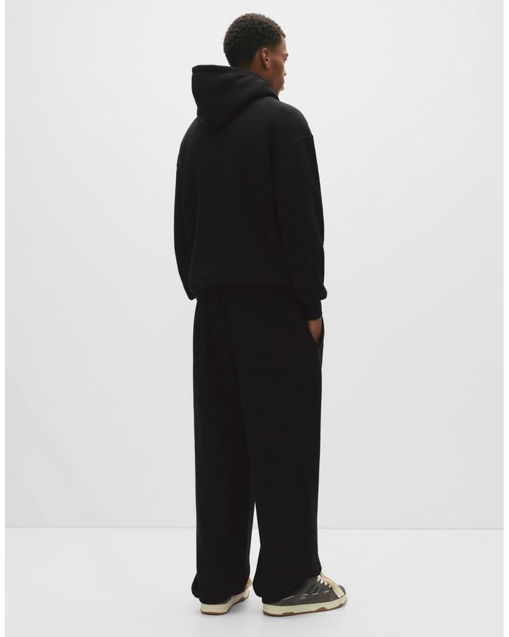 Pull&Bear Black Heavy Weight Joggers for men