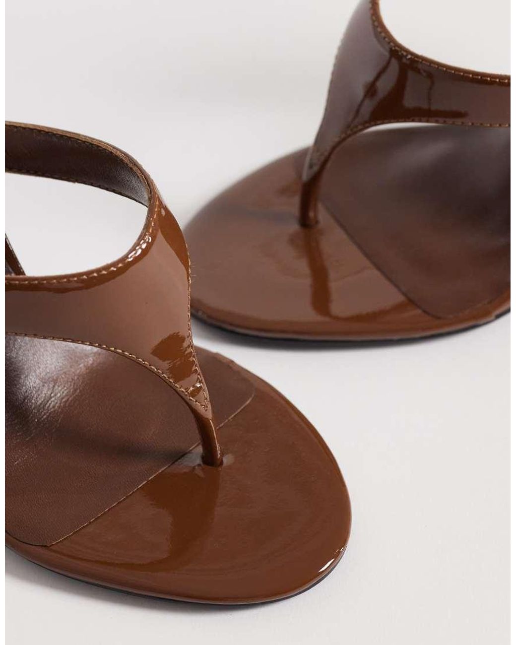 Tony Bianco Brown Dynasty Toe Thong Heeled Sandals