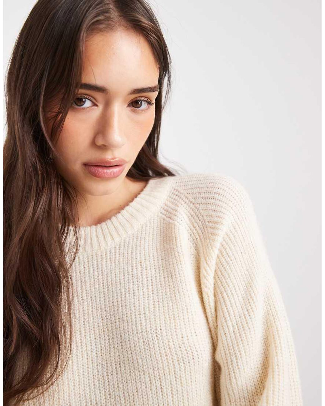 Miss Selfridge Natural Crew Neck Knitted Mini Dress